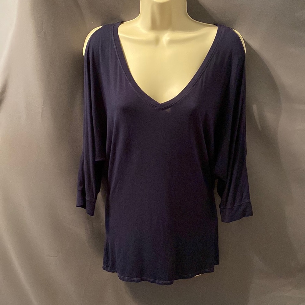 🎀 Navy cold shoulder tunic OS Michael Stars - Picture 1 of 5